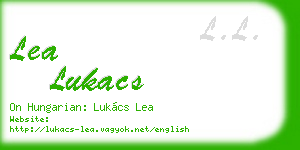 lea lukacs business card